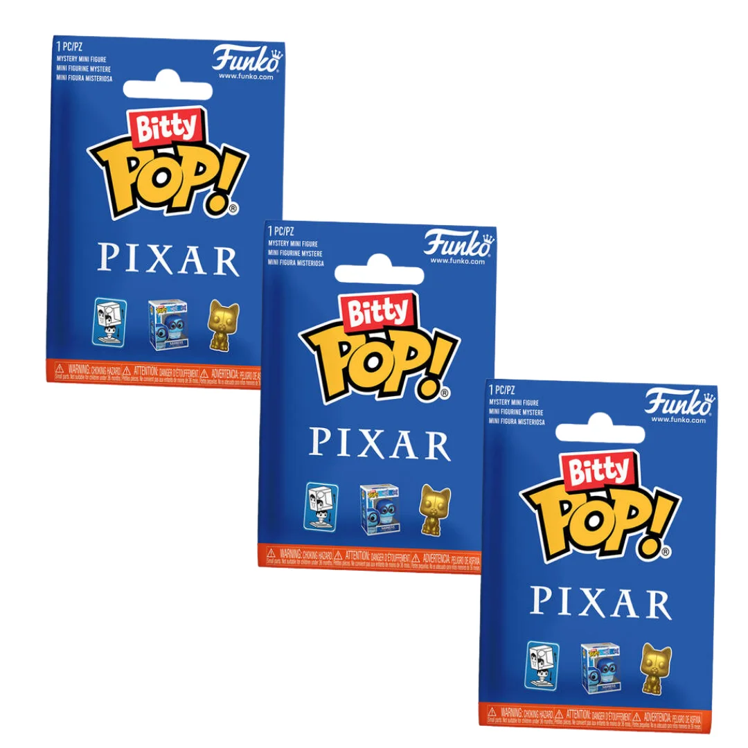 FUNKO BITTY POP! DISNEY: PIXAR - PACK DE 3 SOBRES SORPRESA, 76402, TIENDA CON LICENCIA OFICIAL, ENVIO EN 24-48 HORAS EN PENÍNSULA, FIGURA, CABEZÓN, MUÑECO, JUGUETES, PELÍCULA, DIBUJOS