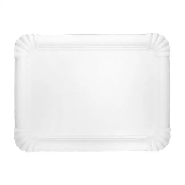 MONOUSO | Bandeja de Cartón Rectangular Blanca 18x24cm (50 Uds)