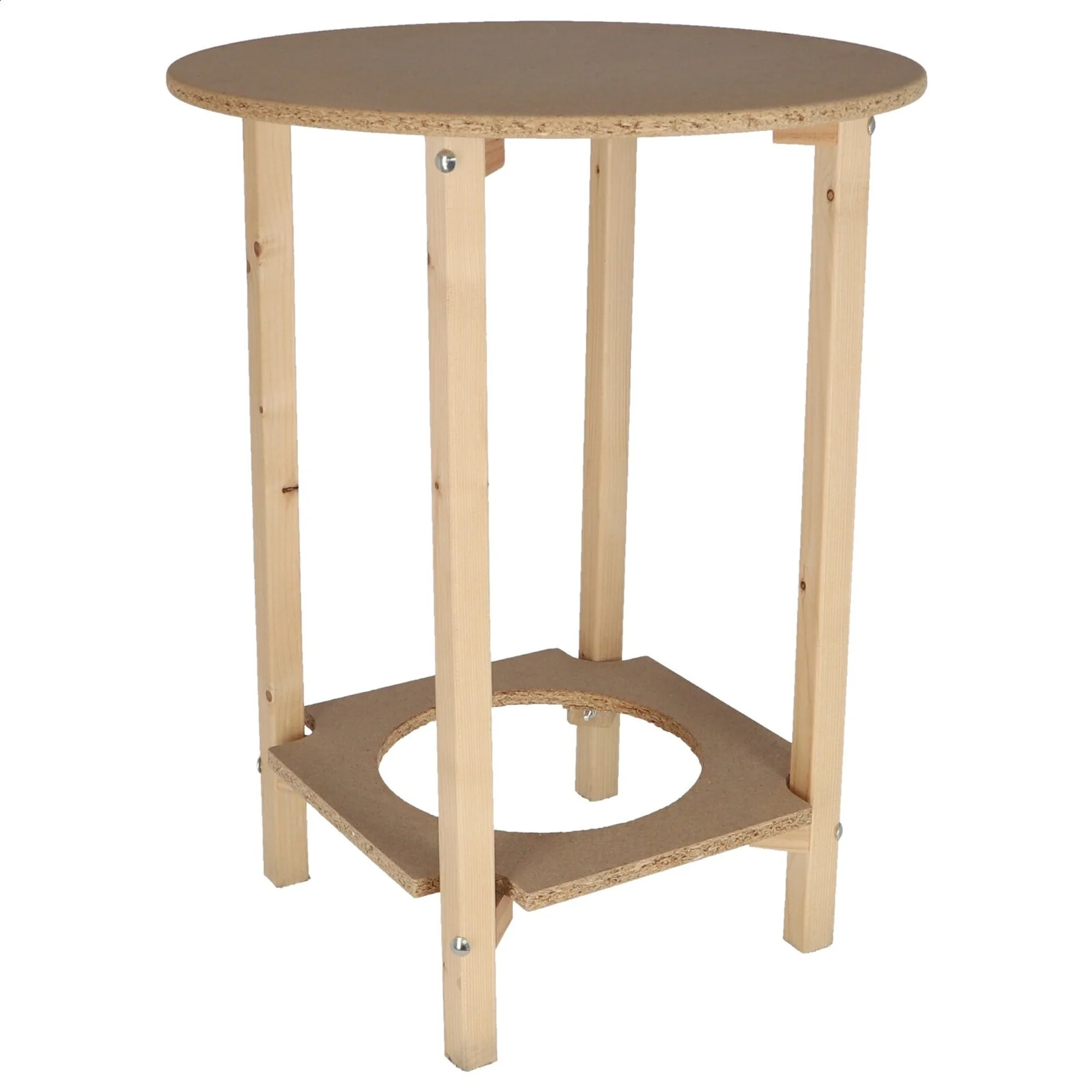 Mesa Camilla Gazte Redonda Sin Barniz 80x80x75 Cm - Wellhome