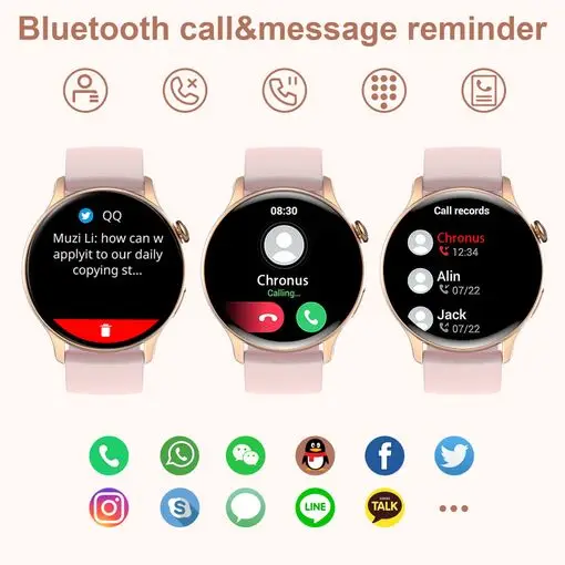 Women's smart watch, with bluetooth call, smart activity bracelet with heart rate monitor sleep monitor, 20 sports modes and music player digital watch, android ios