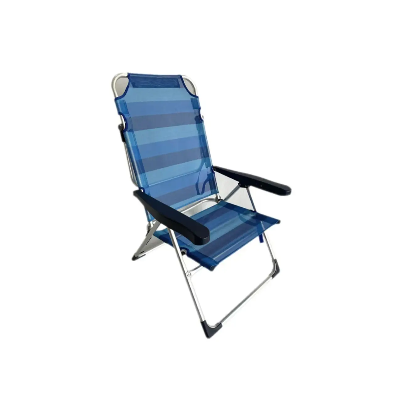 VICTORIA & ANDREA®67x66x99 cm Foldable 5-position Beach Chair Convertible Lounger Stretchy Frame Aluminum Textile Stretchy Camping Beach Garden Chair