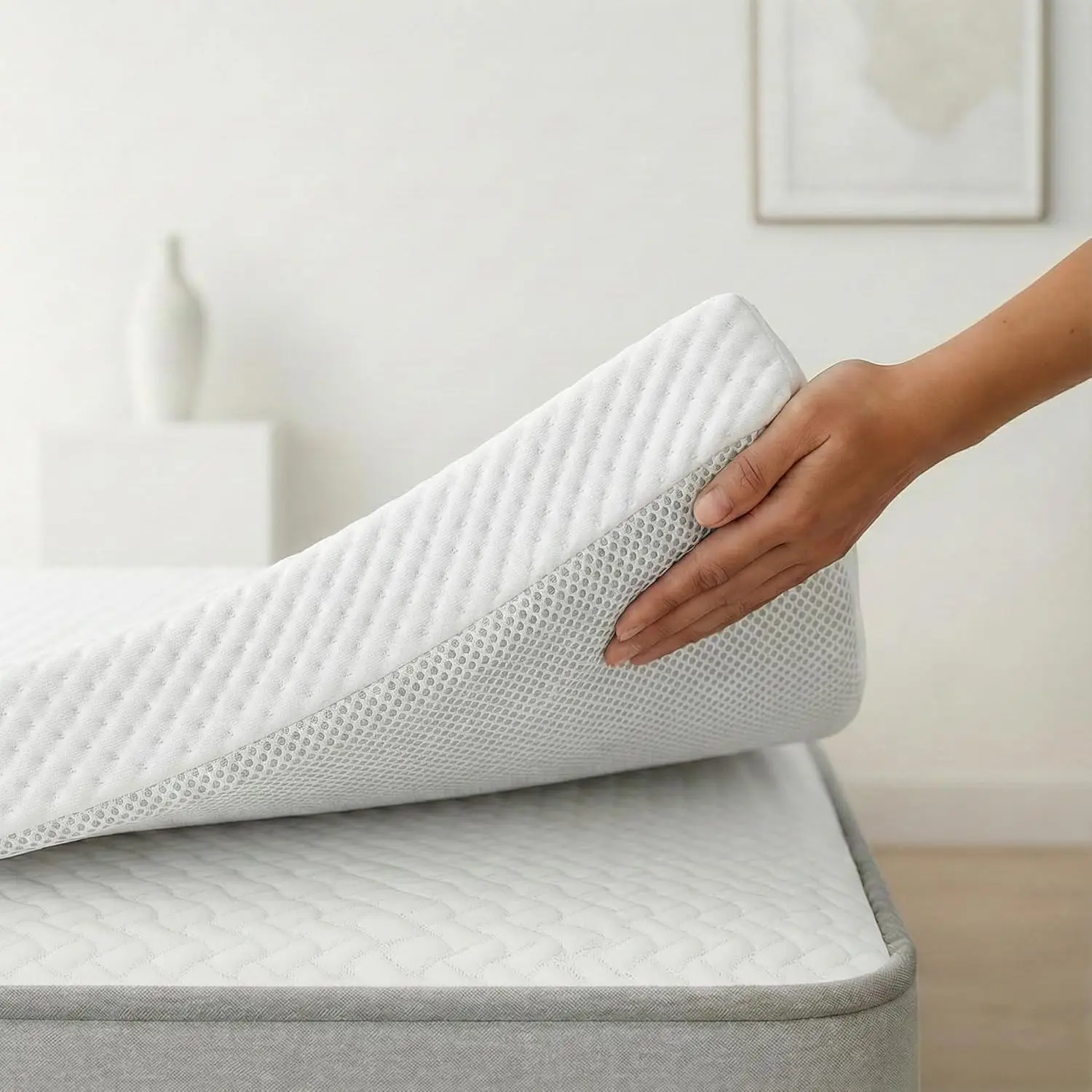 Topper Viscoelástico 100% Alta Densidad |   Funda Transpirable, Desenfundable y Lavable |   Certificado de calidad |   Fabricado en España