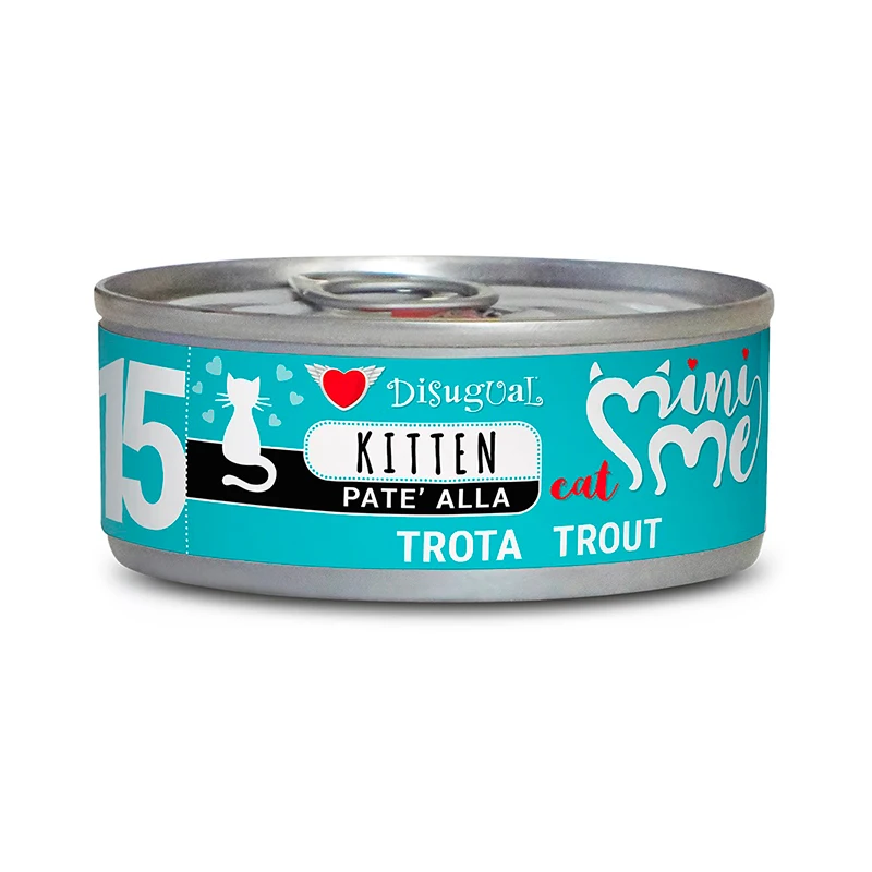 Disugual Mini-Me Kitten 15 Latas de Trucha para Gatitos - 12 unidades x 85gr