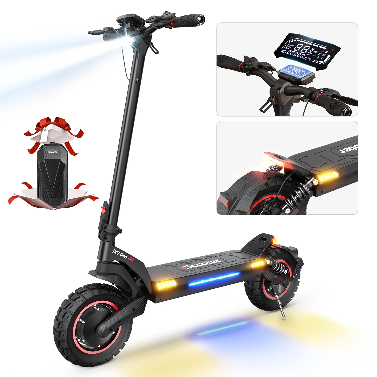 Electric scooters adults iscooter ix7pro 1000w*2 10" 48v 17.5 ah maximum battery range 70-80 km powerful for adults