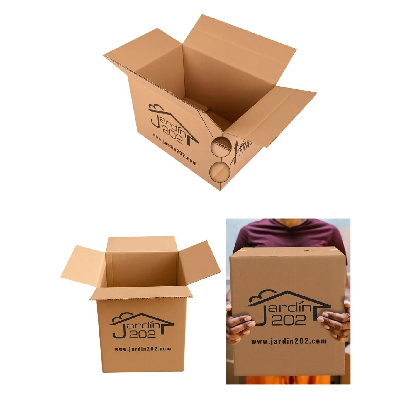 Jardin202 - Caja De Cartón Para Mudanza – Cajas De Almacenajes Con Solapa Resistente