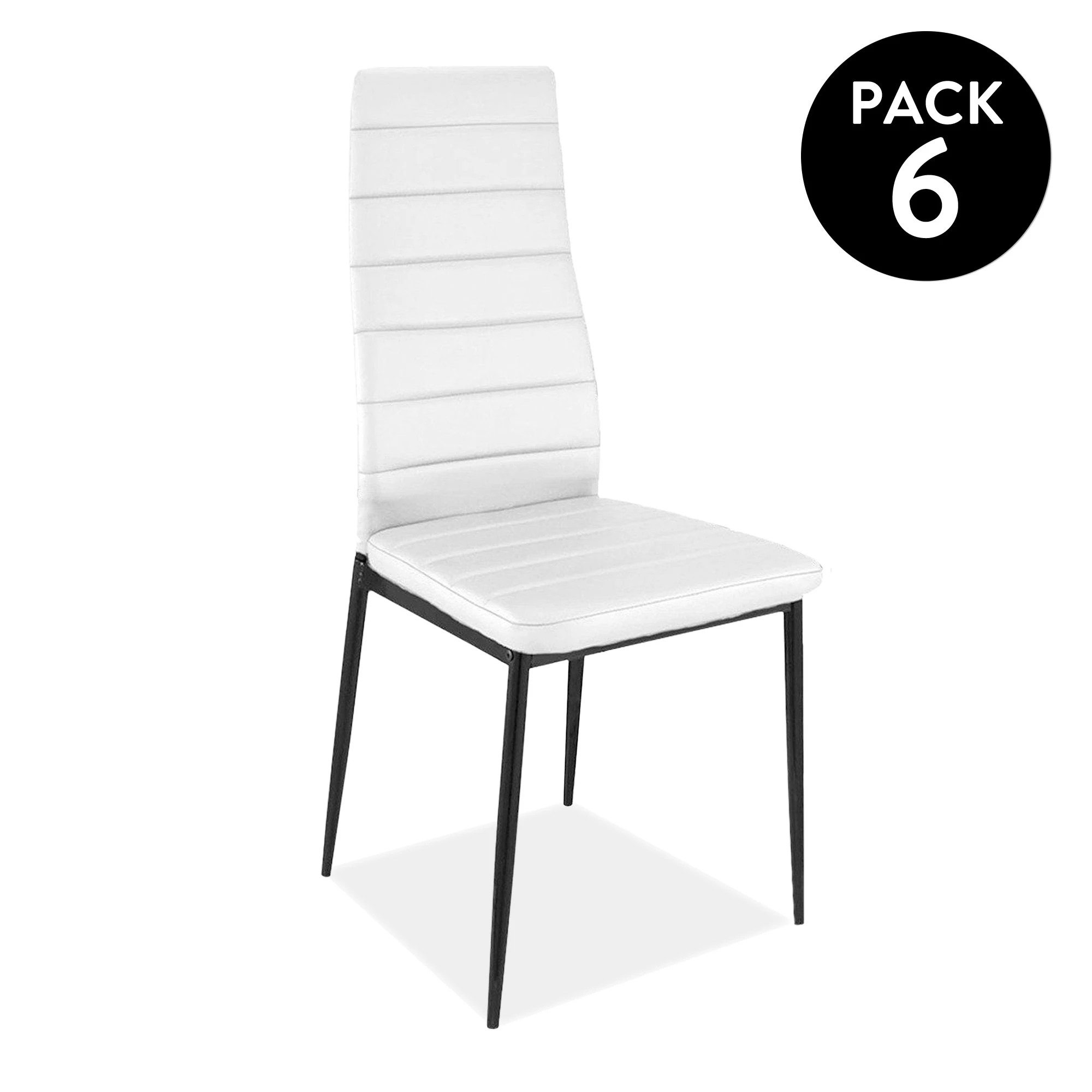 Pack 6 sillas de comedor símil piel Emi