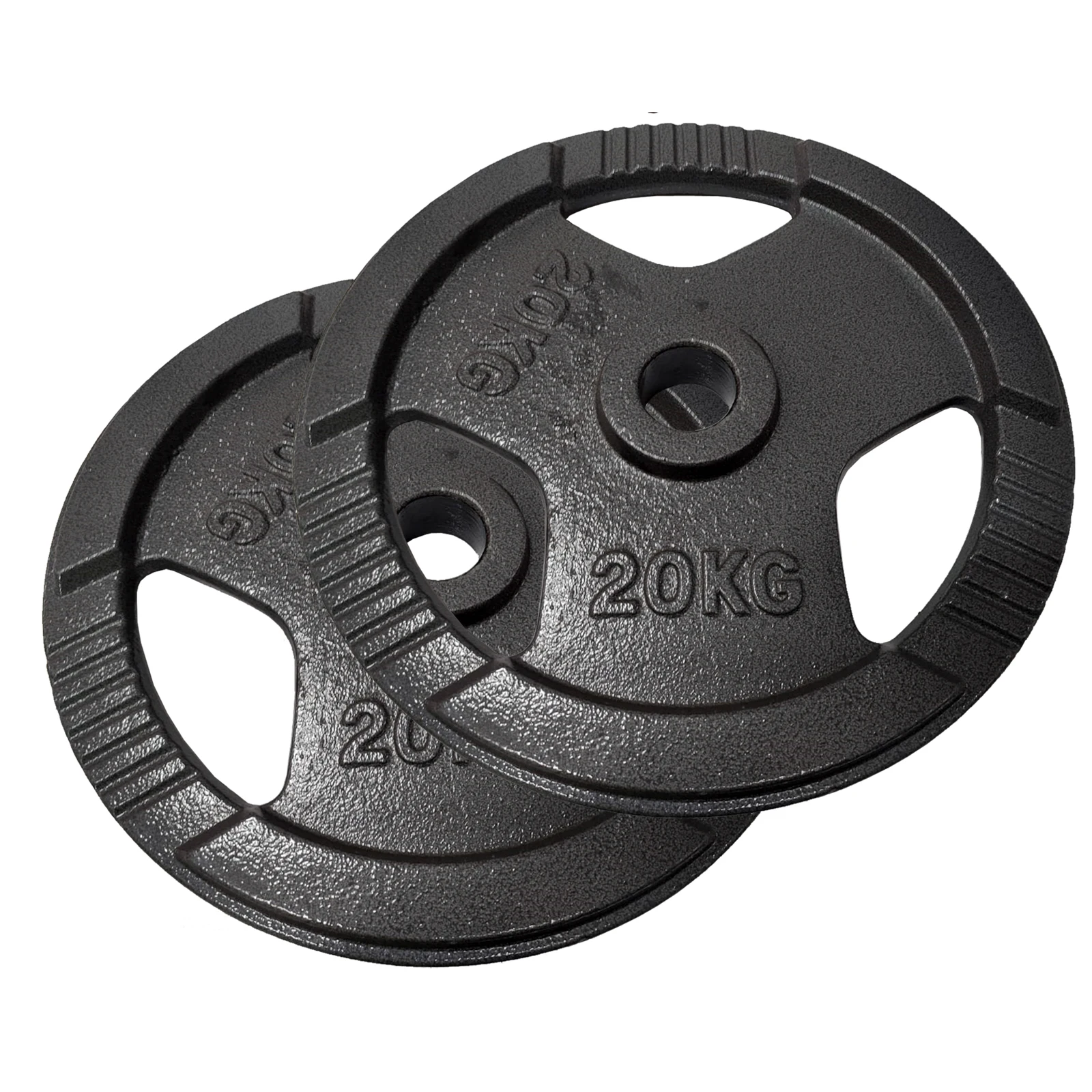 OZIO FITNESS 2 Discos de Pesas 20 kg 50 mm de 3 agarres Hierro Fitness