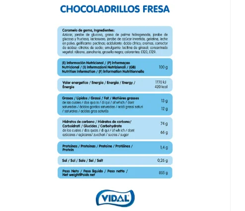 Vidal chocolates strawberry box 75u approx 855g brick-shaped clouds with groundbreaking crispy coverage. Gluten-free lival flavor guaranteed