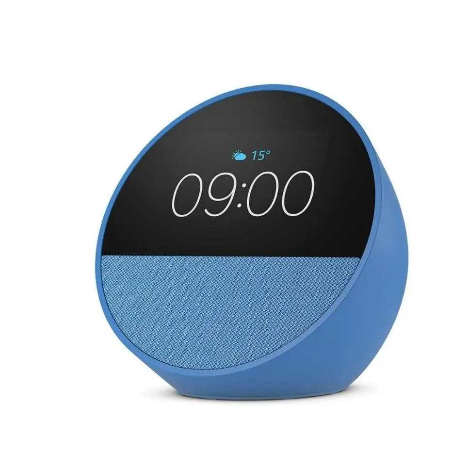 Amazon Echo Spot  Despertador Inteligente con Sonido de Calidad y Alexa Azul/Blanco