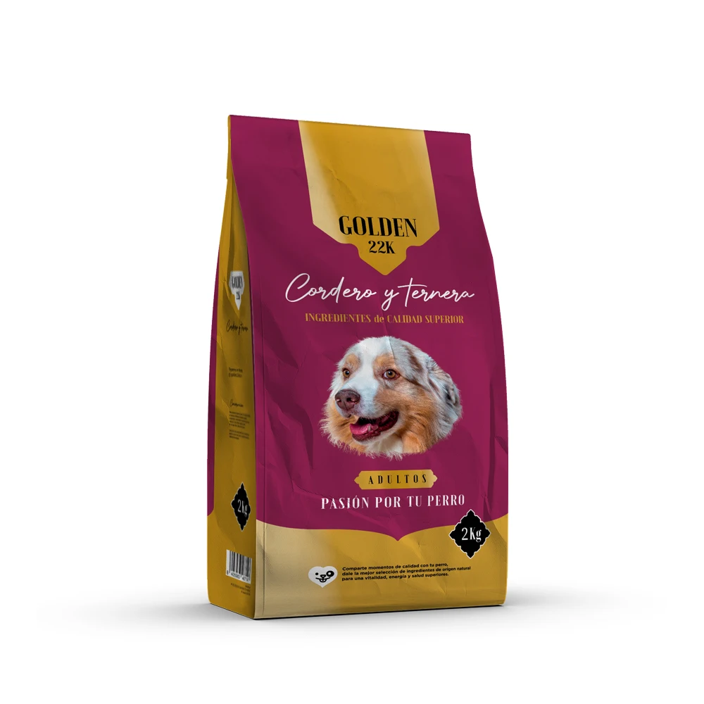 Golden 22k lamb and beef feed for adult dogs, balanced food for energy and vitality excellent 2kg