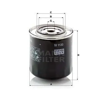 MANN FILTER Filtro de Aceite MANN-FILTER W 1130