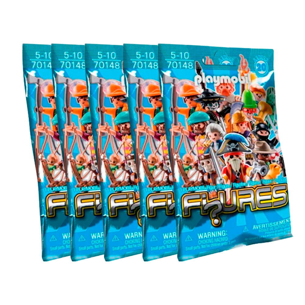 PLAYMOBIL SOBRES SORPRESA - PACK DE 5 SOBRES DE LA SERIE 20 DE CHICOS, 70148, TIENDA CON LICENCIA OFICIAL