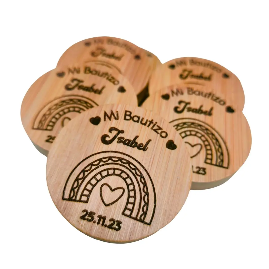 Burningwood Abrebotellas de Madera Personalizados Imán - Boda Comunión Bautizo