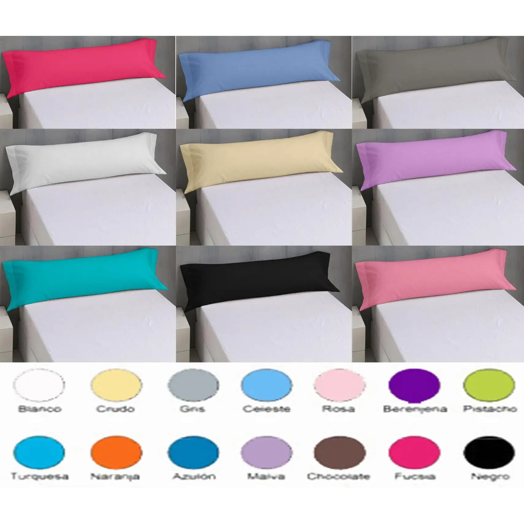 Funda de Almohada para Cama, 50% Algodón 50% Poliester