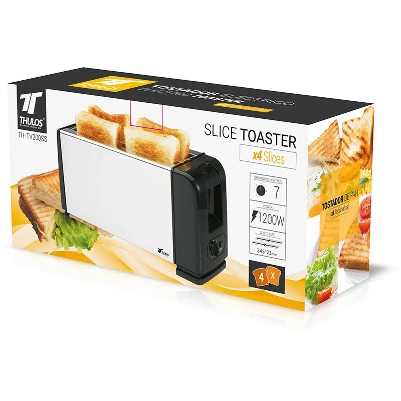 1200w 4-slice electric toaster. Thulos th-tv200 |   Th-tv200ss