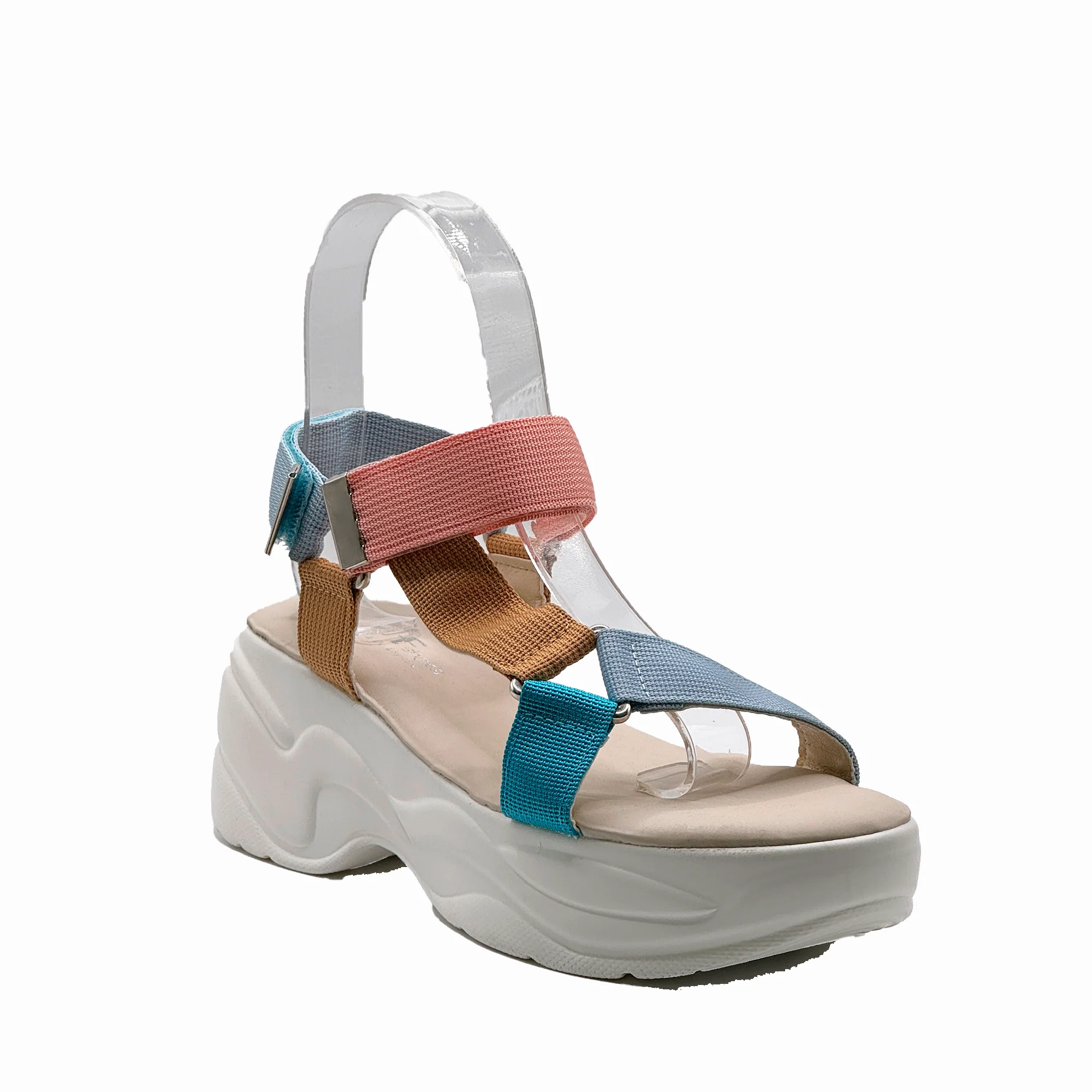 JZ Hermanos Sandalias con plataforma y cierre de velcro