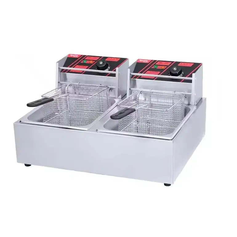 Freidora doble Profesional de 12+12 litros Gelusa.