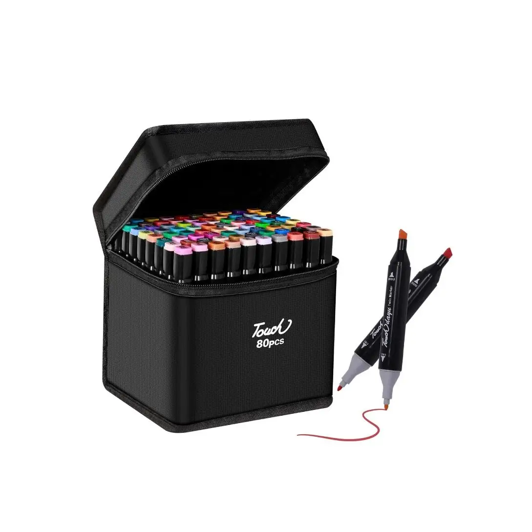 Set de 80 Rotuladores Doble Punta con Estuche - Dibujo e Ilustración 🎨
