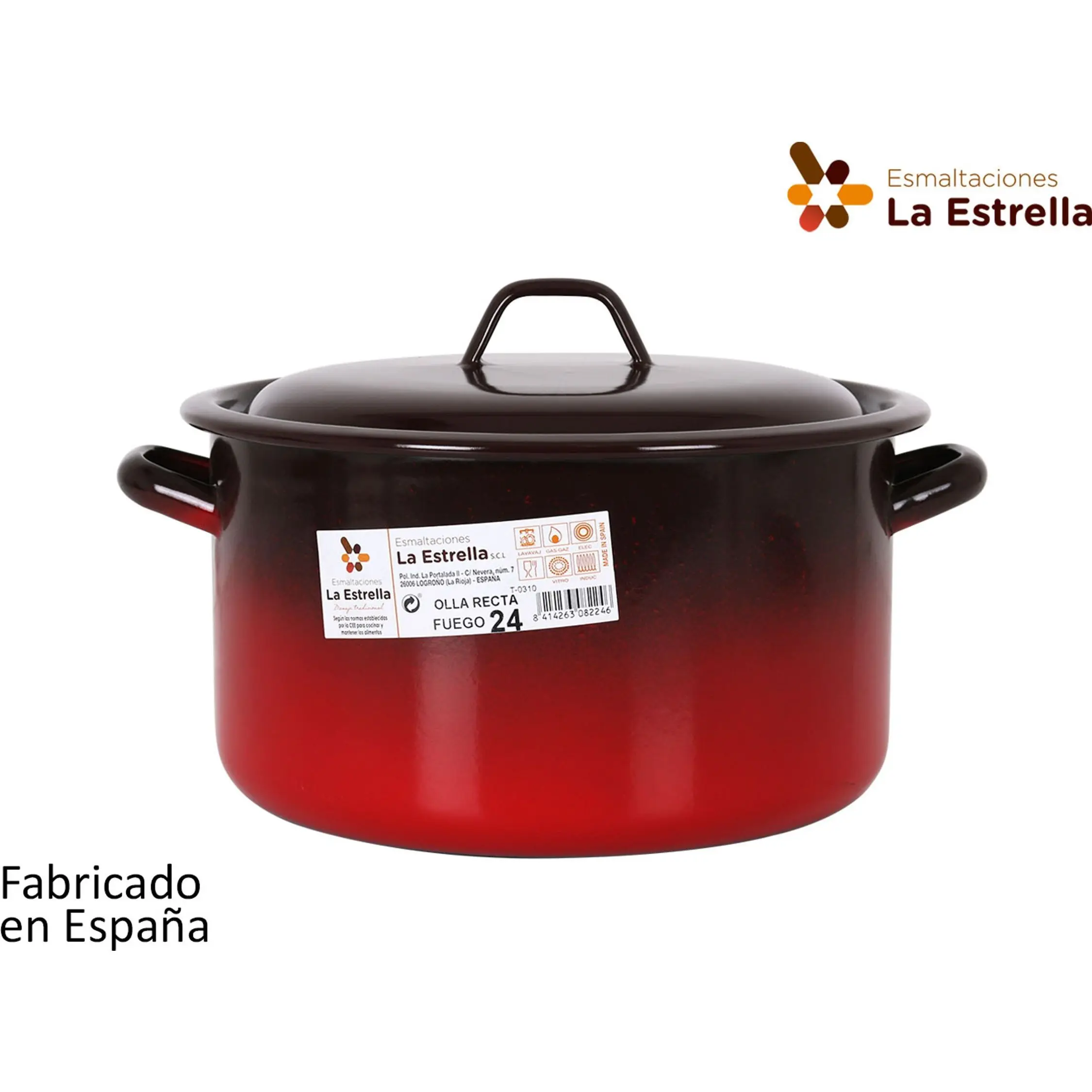 The star-straight enameled steel pot 24cm 5.7L fire Collection-durable and durable-versatile to prepare recipes-efficient cooking