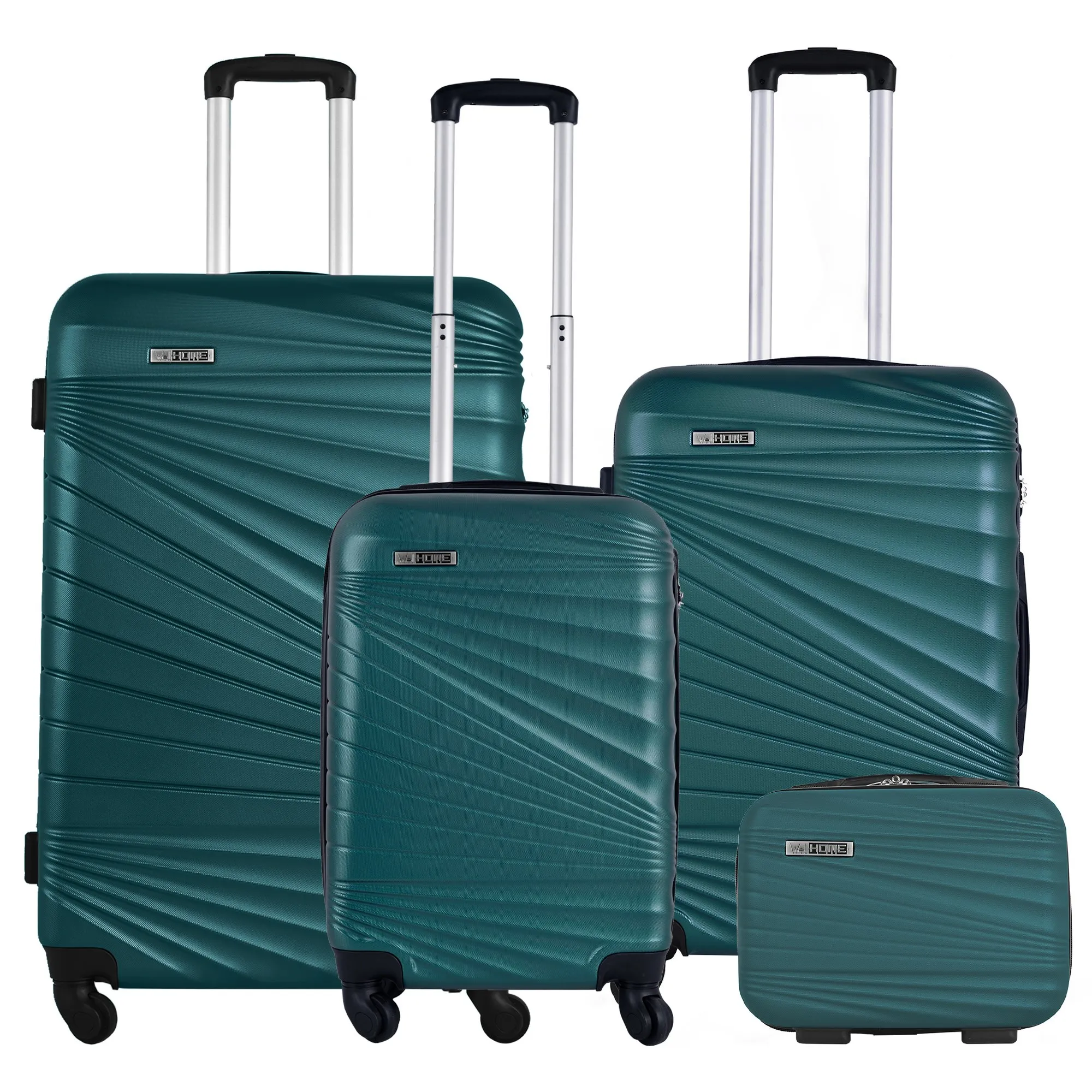 Wellhome Juego de 3/4 Maletas Cabina 56cm/mediana 66cm/grande 76cm y Neceser 23cm