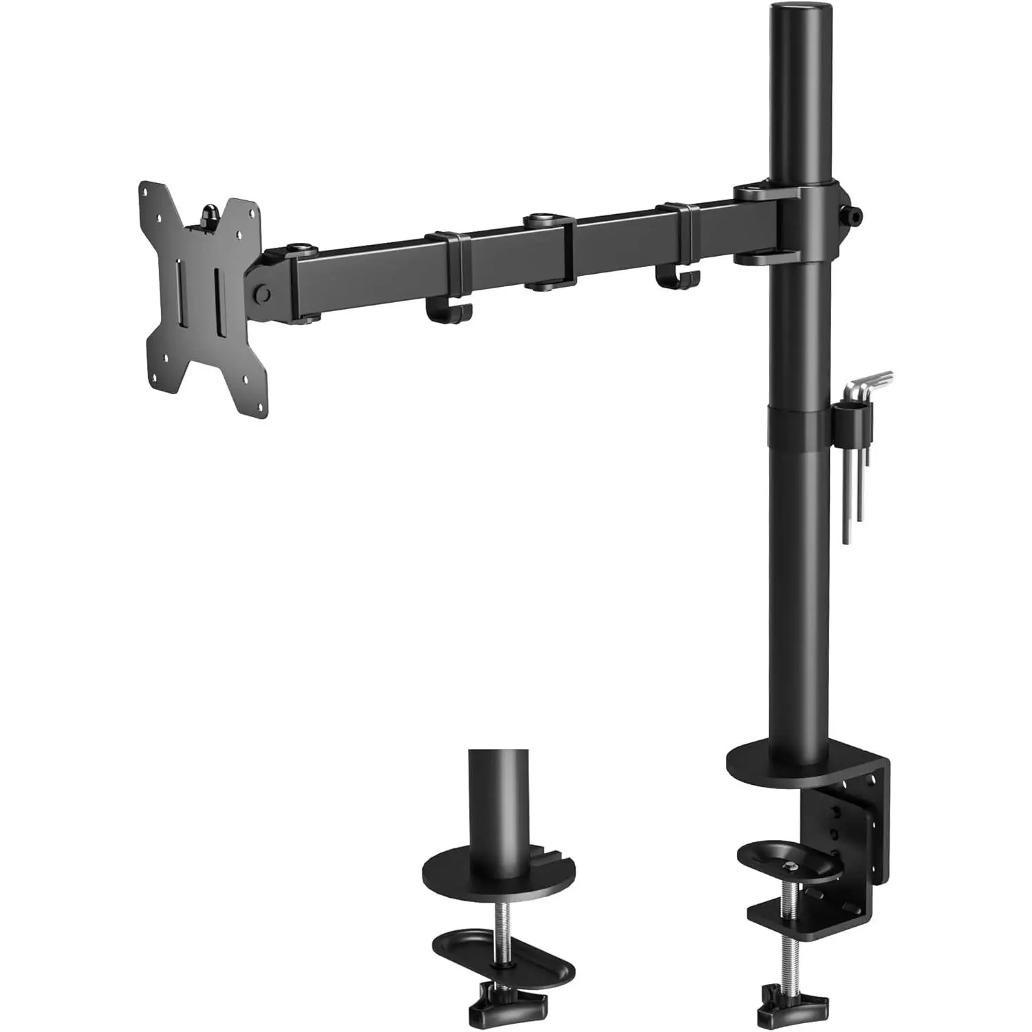 Soporte de Monitor con Brazo Articulado para Pantallas de 13'' a 32'' | Ajuste de Altura e Inclinación | Rotación 360° | Instalación con Abrazadera o Pasacables | Compatible con VESA | Carga Máxima 10