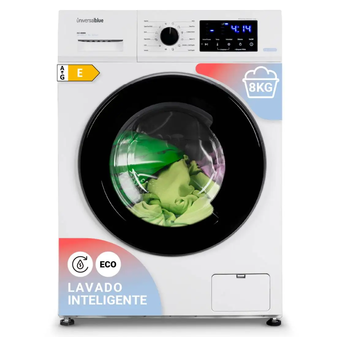 Universalblue 4008w ibiza washing machine 8 kg front load white digital display energy saving
