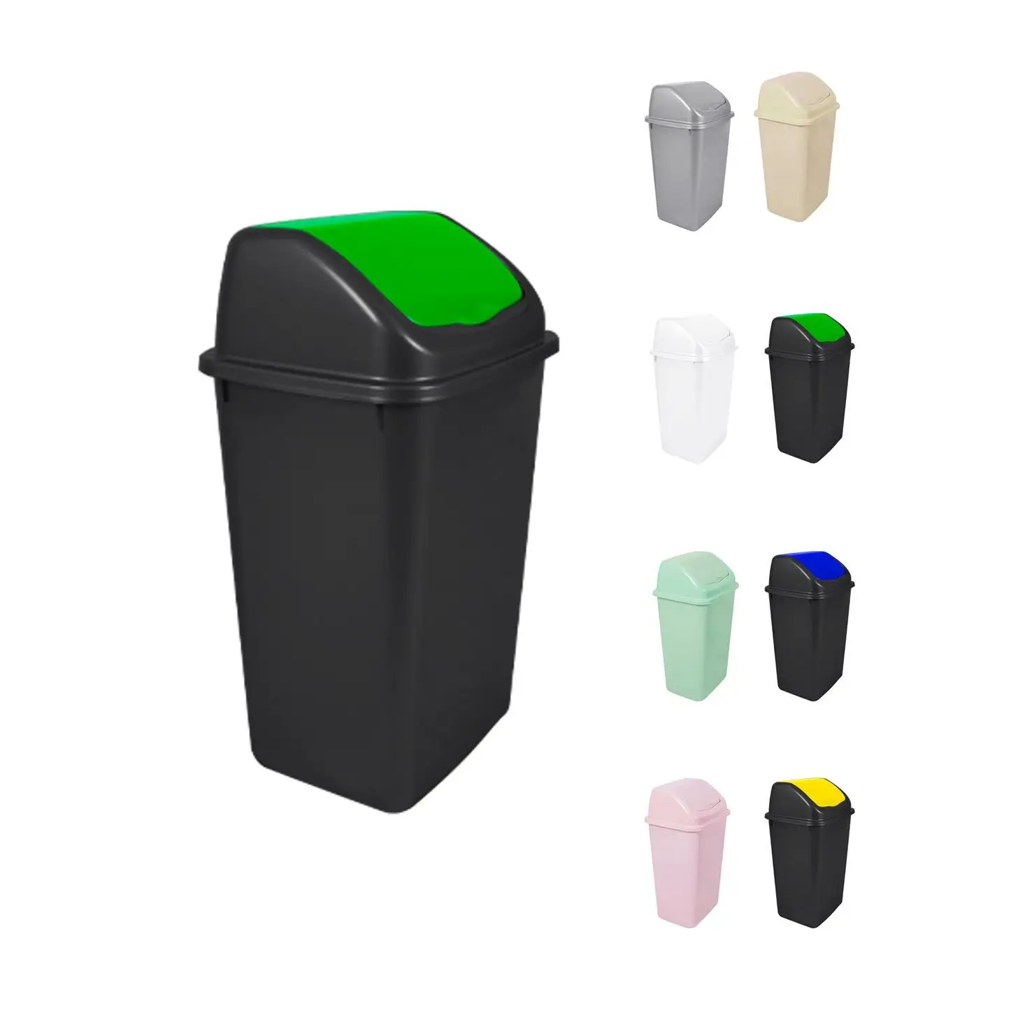 Cubo de Basura con Tapadera Basculante - 15L / 25L / 30L / 50L - Papelera Ideal para Cocina, Baño y Oficina