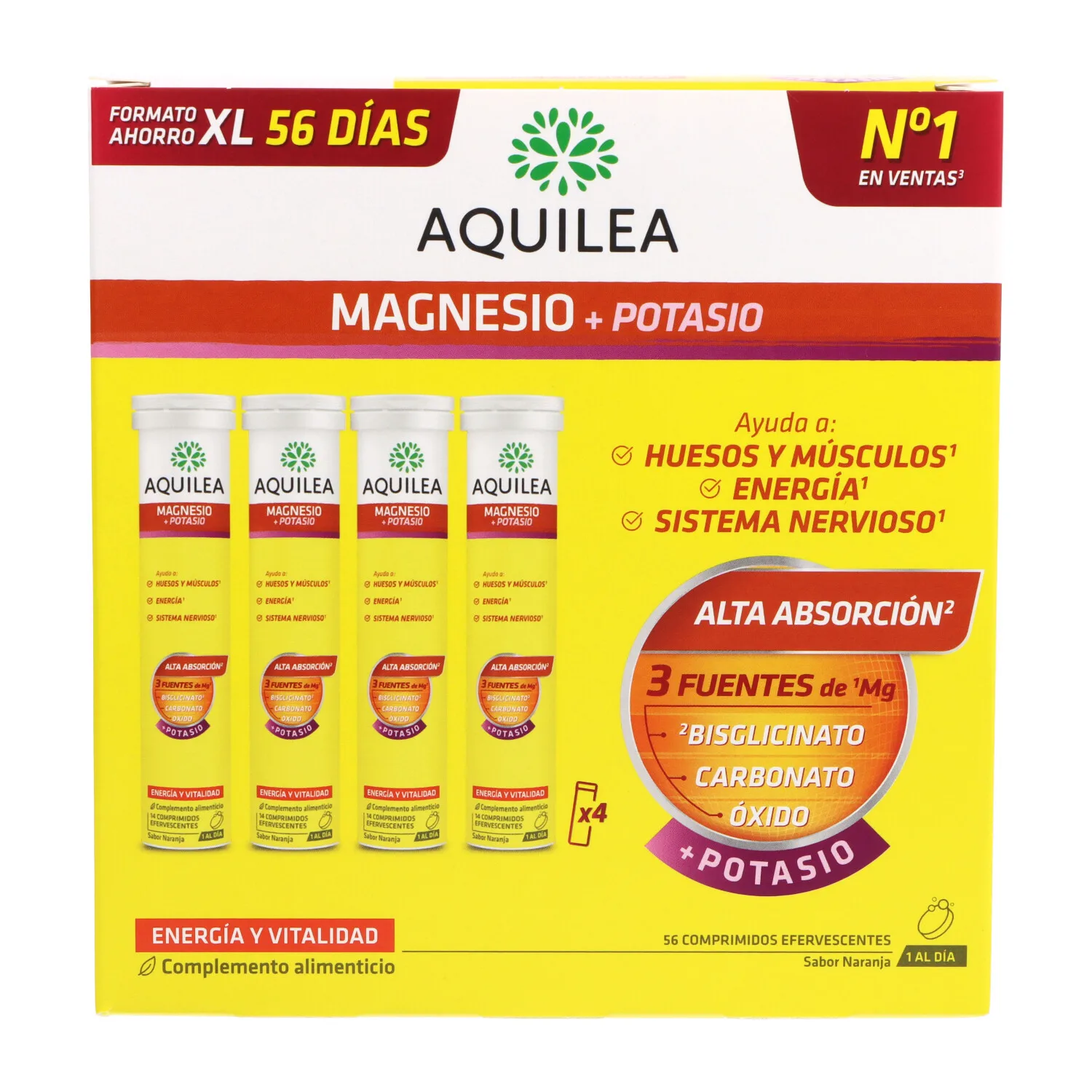 Aquilea magnesium + potassium 56 comps effervescent promo