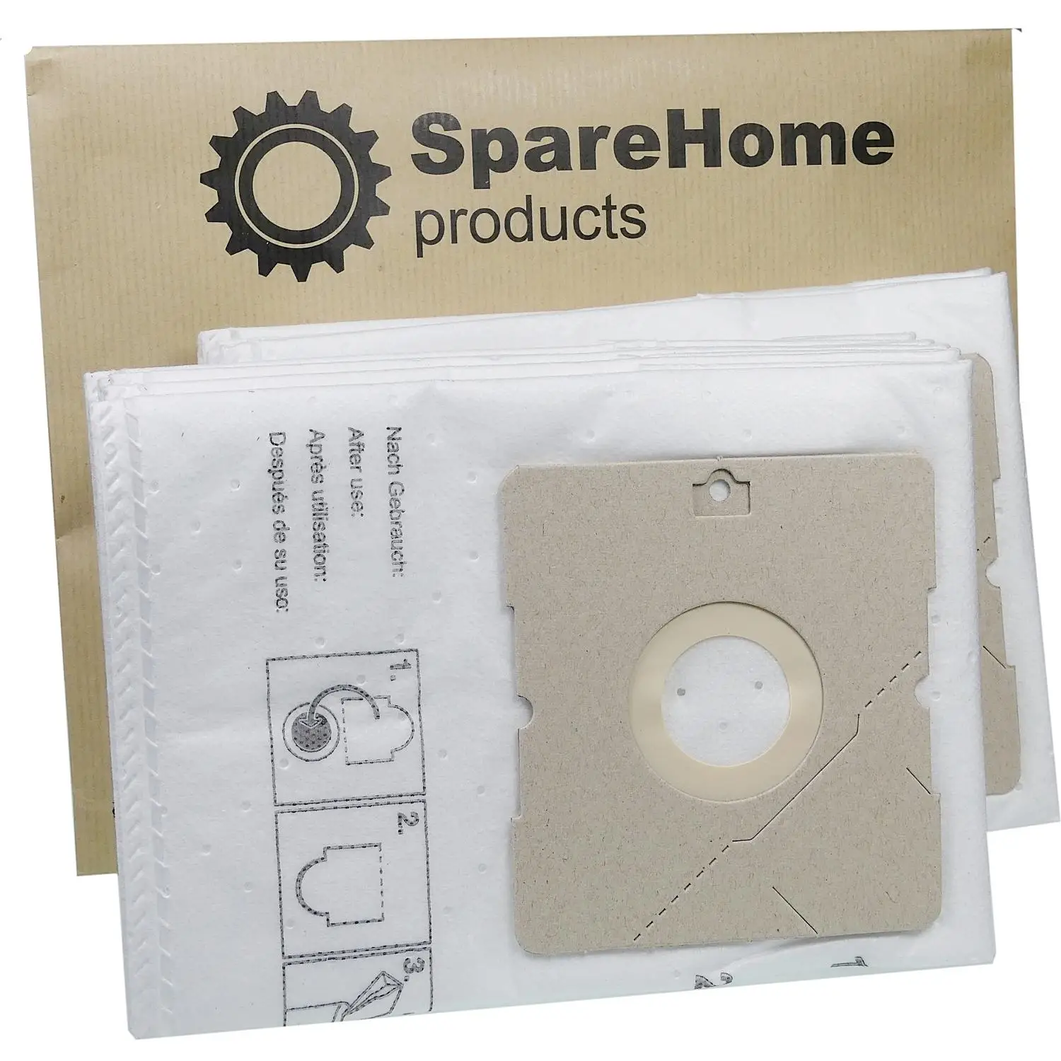 Solac vacuum cleaner bags 897 up to 898, 901, 903, A401, ATOMIC AN DAEW-high filtration-10 PCs-| SpareHome®400UN0014S |