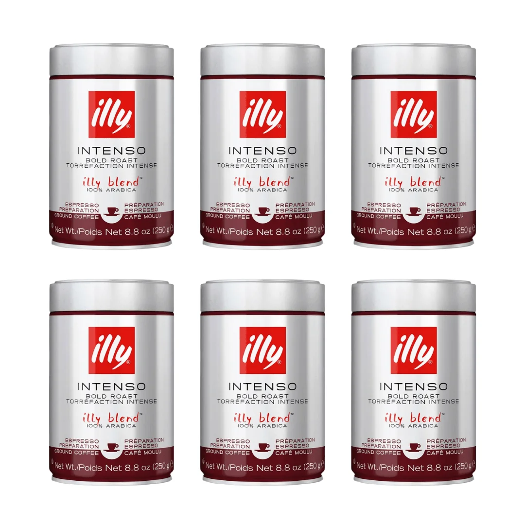 Illy 6 pack intensely roasted ground coffee 250 grs - qumir
