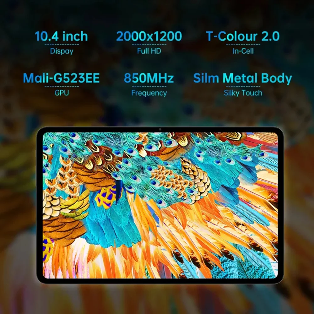 Teclast T40 Pro 4G Tablet 10,4 Pulgadas Pantalla 2000*1200, 8GB RAM+128GB ROM Ampliable hasta 1TB, Cámara Frontal 8MP Trasera 13MP, WiFi Doble Banda, Bluetooth 5.0, Batería 7000mAh Carga Rápida PD 18W 4