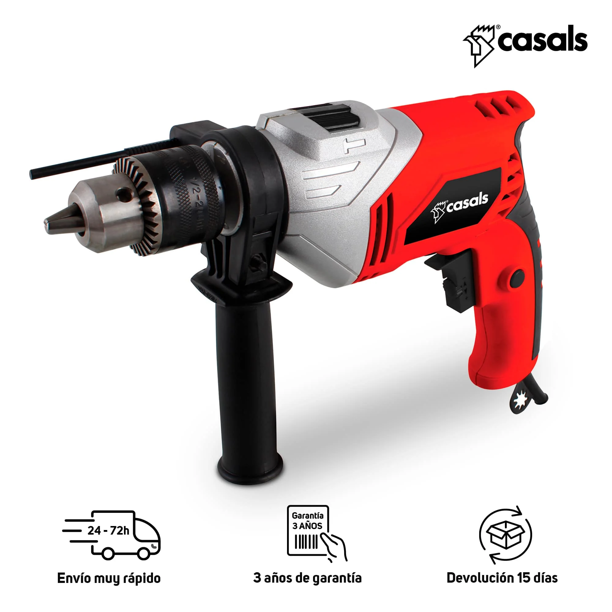 Casals hammer drill ID500REA 500W 3000 rpm drill/13mm drill chuck/perfect for steel, wood and concrete/compact and lightweight 2,2Kg