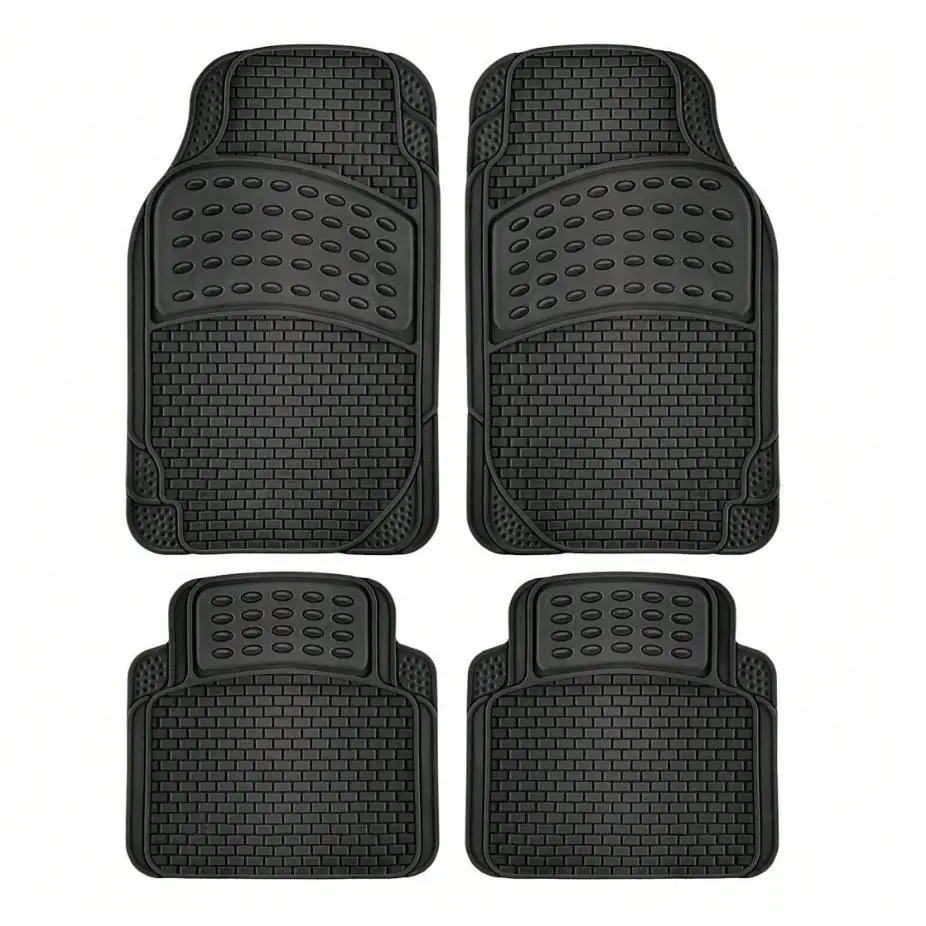 Alfombrillas de Goma Universales para Coche, Diseño Antideslizante, Alfombrilla Lavables, Alfombrillas automóvil Ajustables, Apto para Cortar