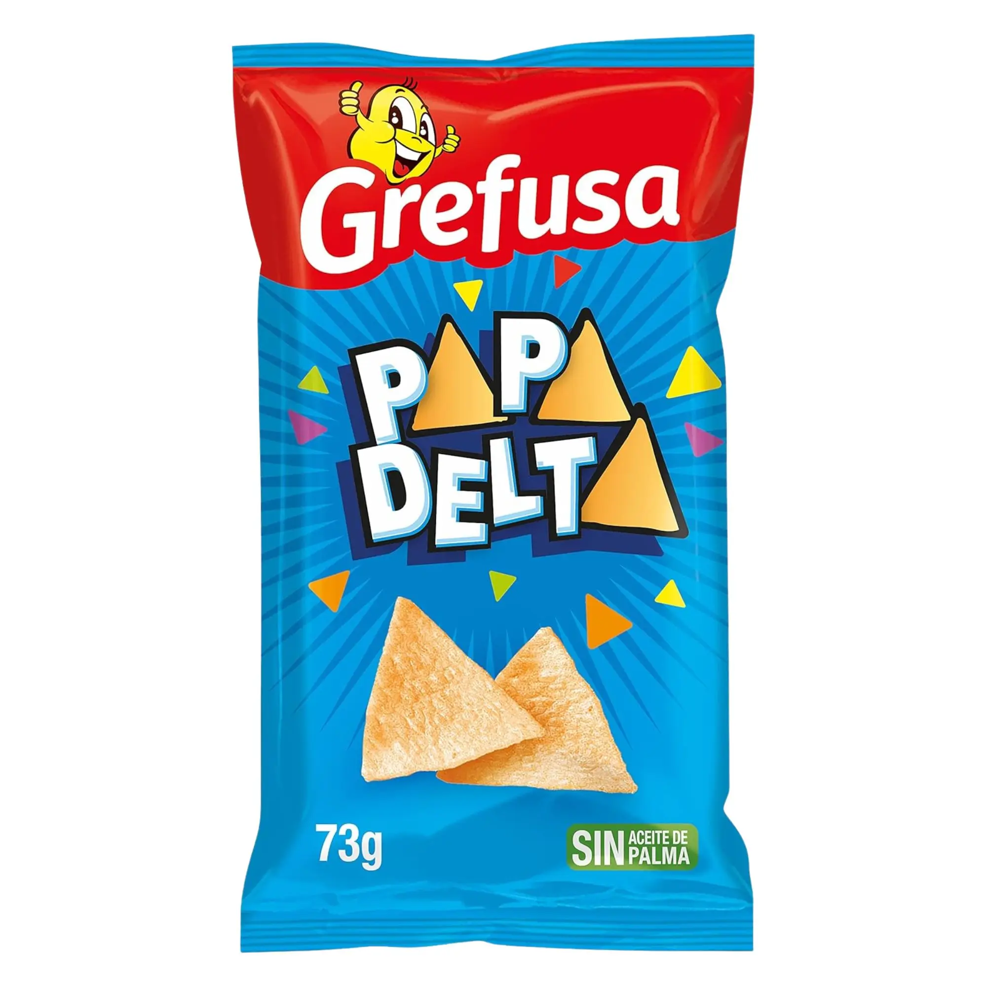 Grefusa papadelta snack ham flavor pack – pack of 8 individual bags of triangular potatoes – crispy snack – ideal for snacking – bag 73g x 8