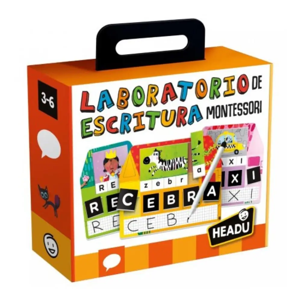 Headu Laboratorio de Escritura Montessori 3 en 1 - Desarrollo del Lenguaje para Lectura y Escritura