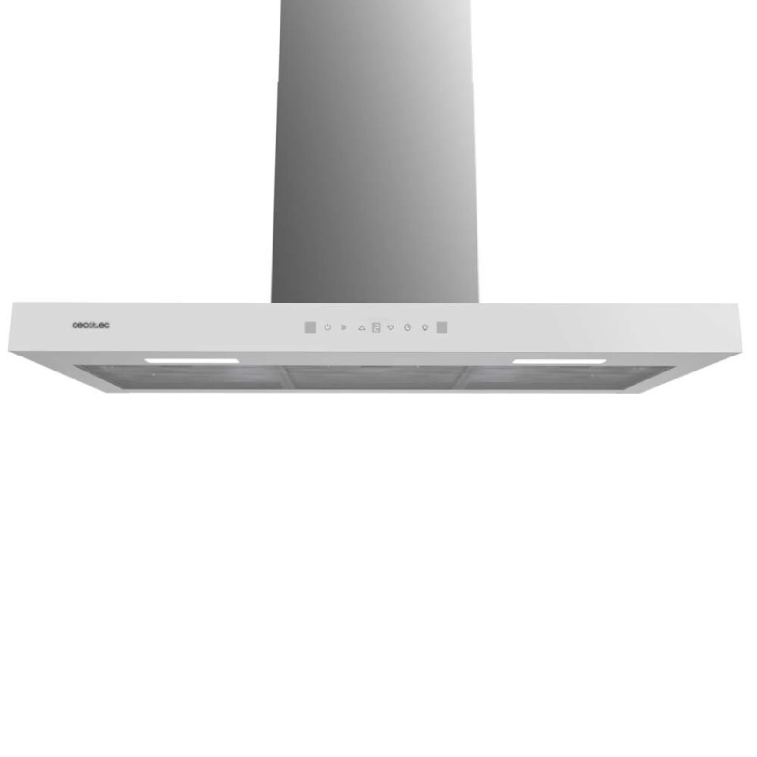 Cecotec Campana Extractora 90 cm Tipo T Bolero Flux TT 905500 Glass White A++. 70W, Frontal Cristal Blanco, Bajo Consumo