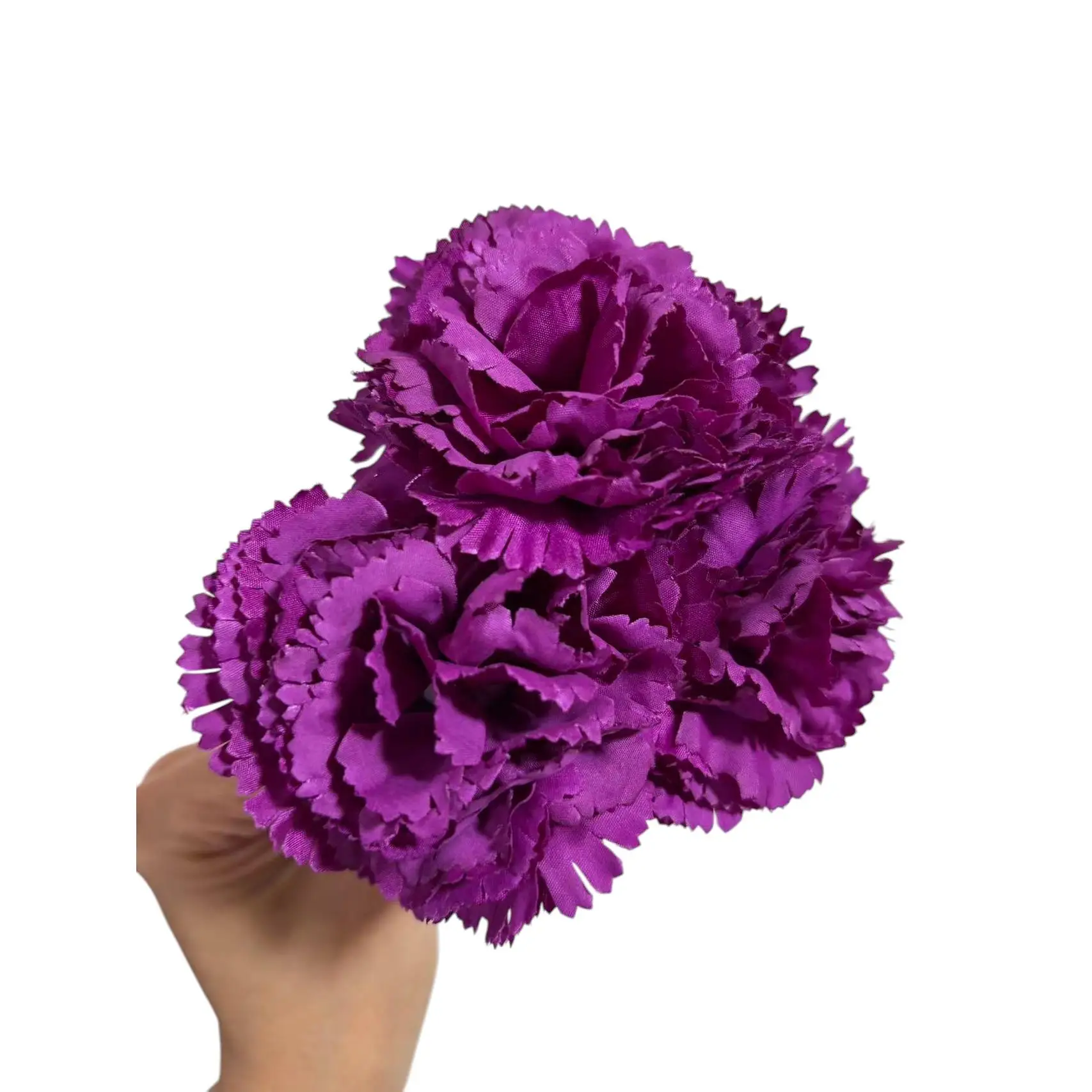 Set 3 Flor Clavel Flamenco Pequeño de Color Berenjena Para Cabello