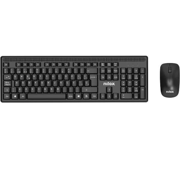 Nilox NXKMWE011 keyboard mouse included office RF wireless Spanish black