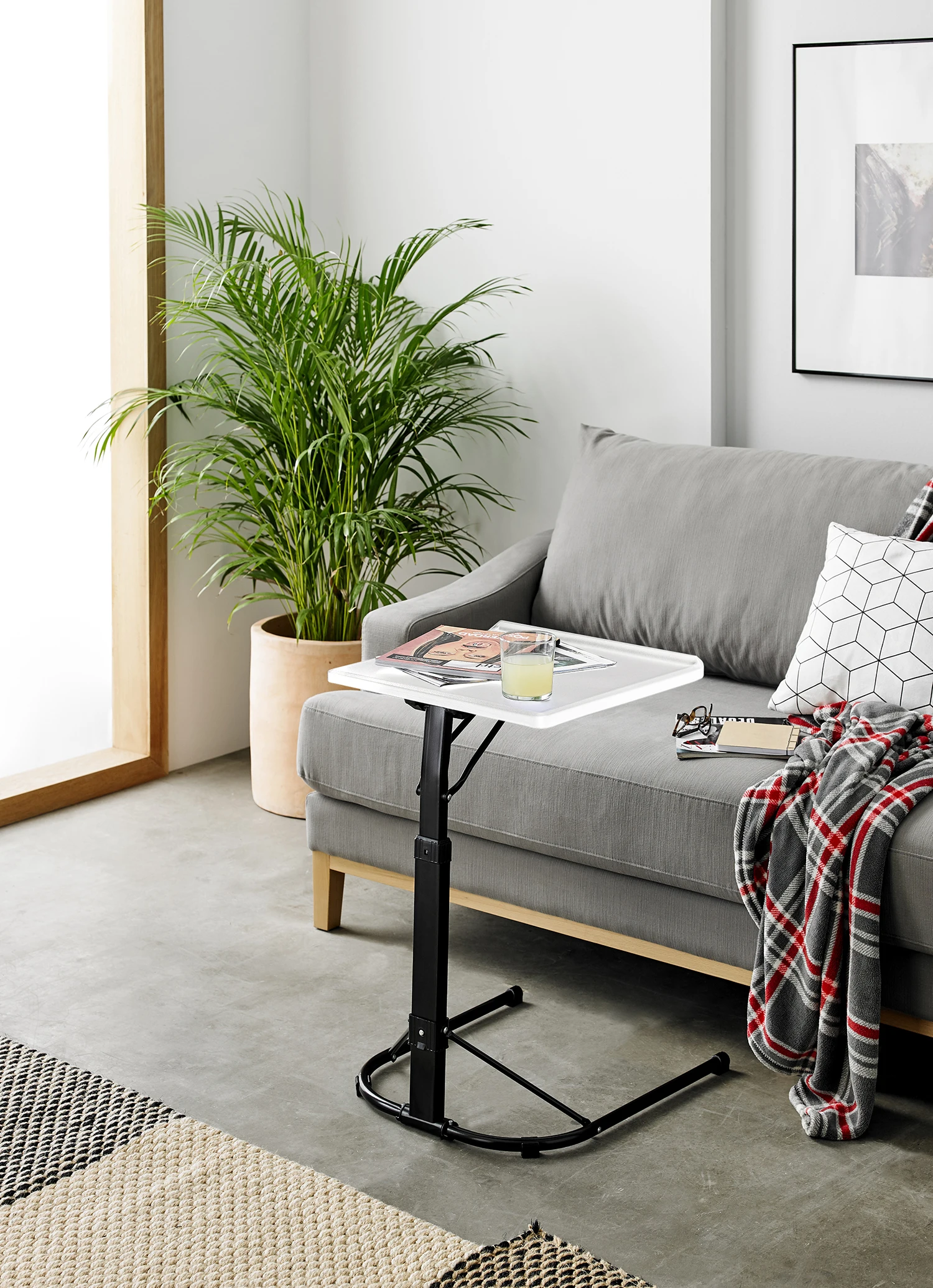 Kg kitgarden - auxiliary folding table with adjustable height, 43x43x63/68/73cm, white #5