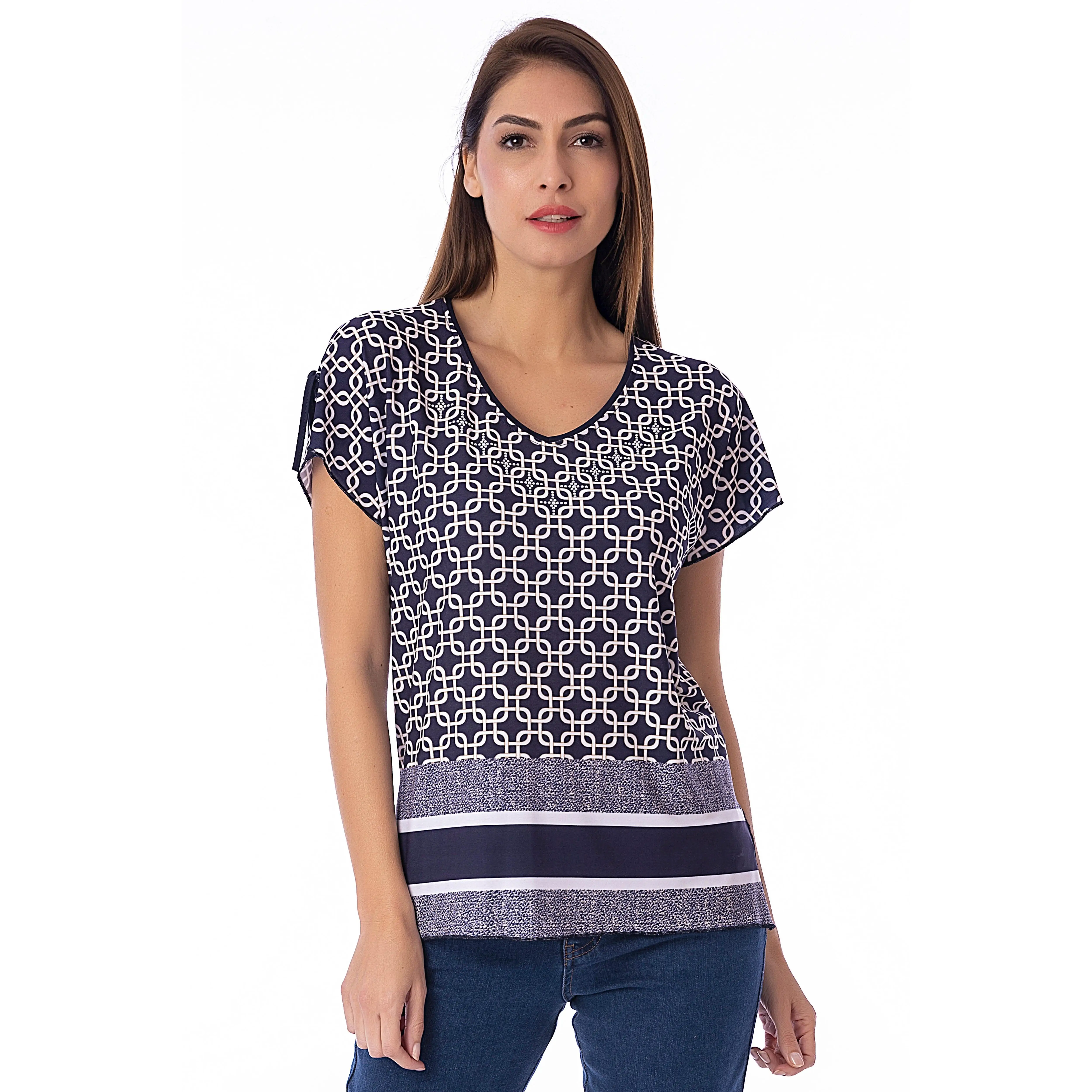 Camiseta Verano Manga Corta con Pedrería – Masquenada – Tejido Alta Calidad