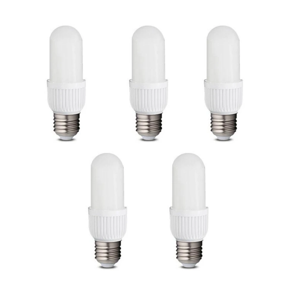 5 uds Bombilla Led con forma de tubo, bombilla forma tubular largo, 5W, luz fria/blanca 6500K y luz calida/amarilla 3000K, casquillo grande E27,  Don Feliz