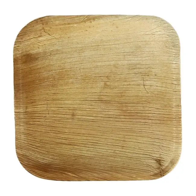 MONOUSO | Mini Plato Cuadrado Hoja de Palma 11,5x11,5cm (25 Uds)