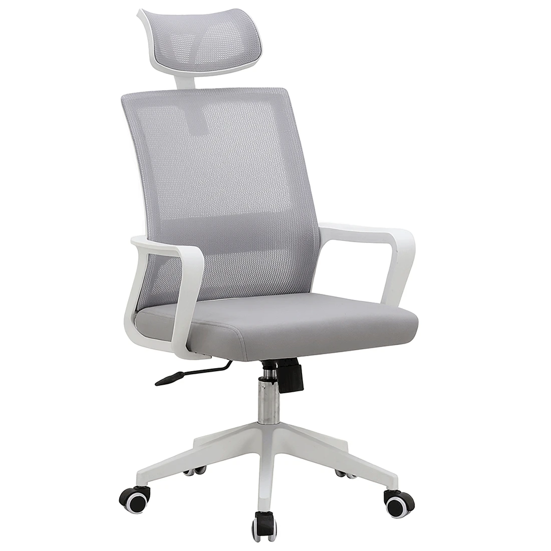 Silla de Oficina Ergonómica con Respaldo de Malla y Asiento Tapizado Altura Regulable Base Resistente con Ruedas. (111-120x61x61 cm)