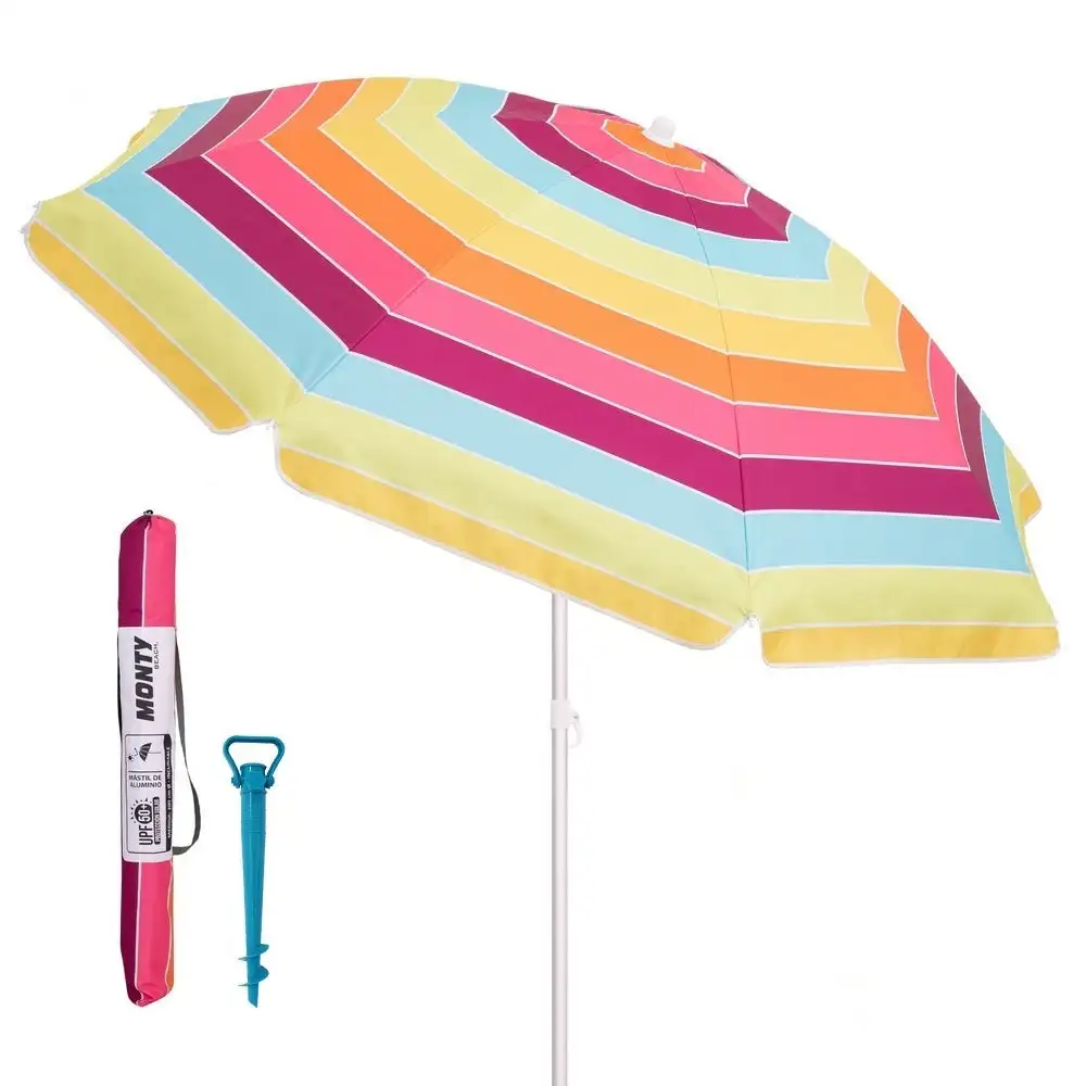 Lolahome Sombrilla Playa Pack Arco Iris | Protección Solar UPF+50