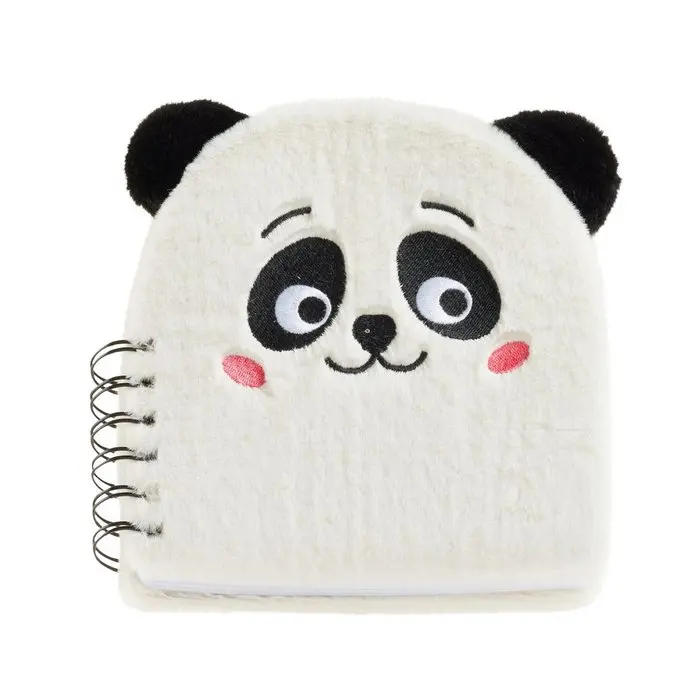 Miquelrius Panda Plush Notebook B2F, compact 16x16x16 cm size, soft high-quality plush cover, 160 smooth pages for writing and creativity, perfect for journaling or note-taking, a charming addition to your stationery collection. - Product Main Image
