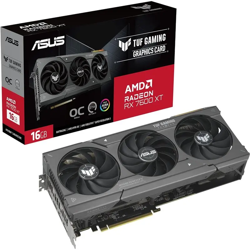 ASUS TUF Gaming TUF-RX7600XT-O16G-GAMING AMD Radeon RX 7600 XT 16GB GDDR6