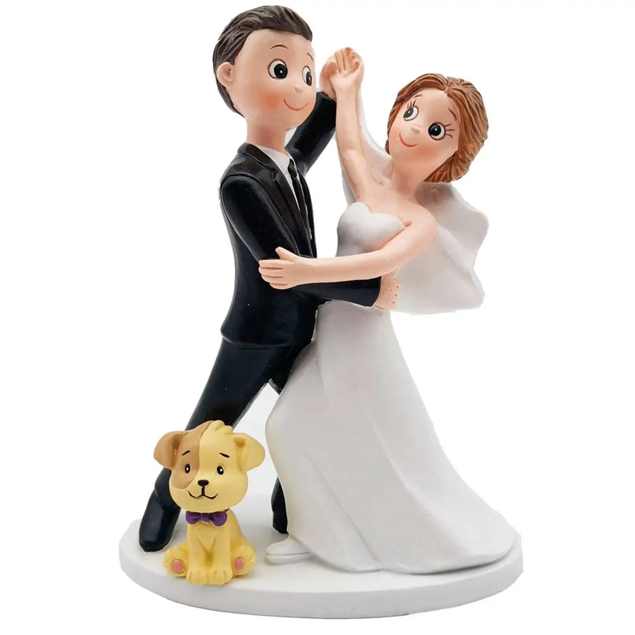 FIGURA PASTEL BAILANDO CON PERRO - Figuras Pastel Tartas Bodas Nupcial Perro