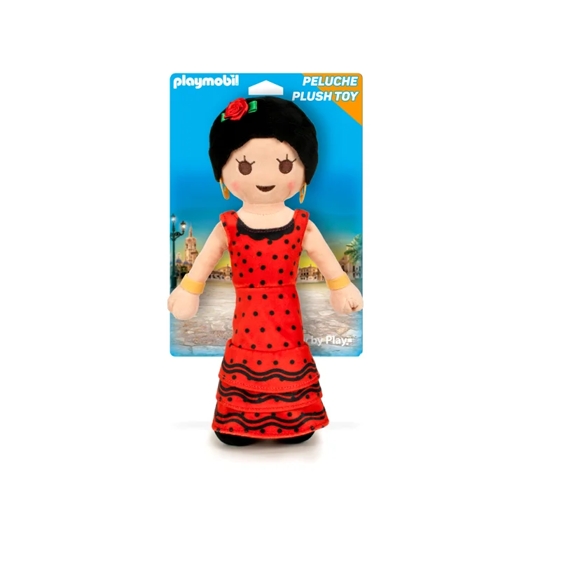 PLAYMOBIL PELUCHE ANDALUZA EDICIÓN DELUXE 30CM, TIENDA CON LICENCIA OFICIAL, IDEAL PARA LLEVARLO CONTIGO A LA FERIA DE SEVILLA, DE MÁLAGA, O LA QUE PREFIERAS. REGALO DE RECUERDO PARA TUS AMIGOS QUE TE