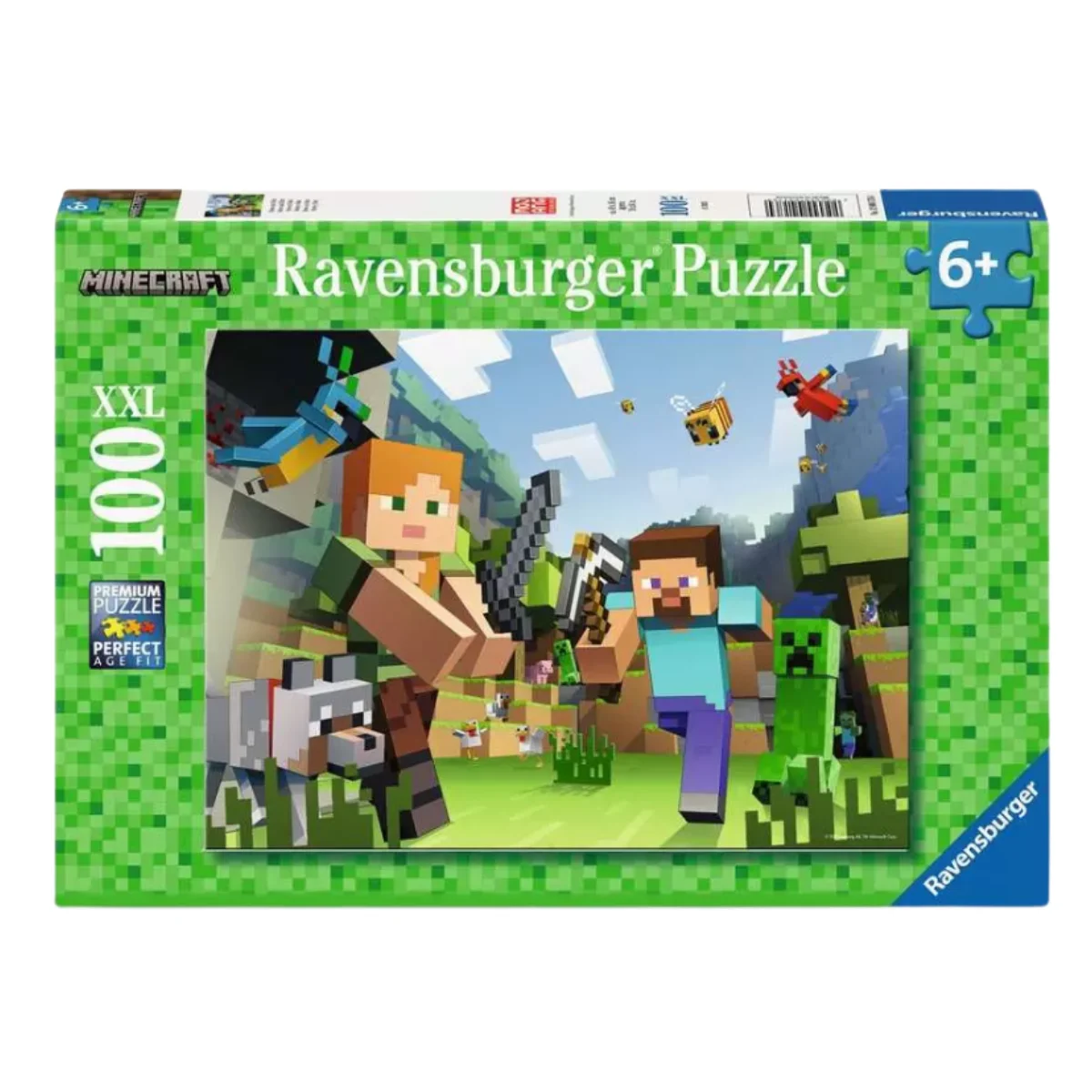 RAVENSBURGER PUZLE MINECRAFT - STEVE Y ALEX 100 PIEZAS XXL, 04176, TIENDA CON LICENCIA OFICIAL