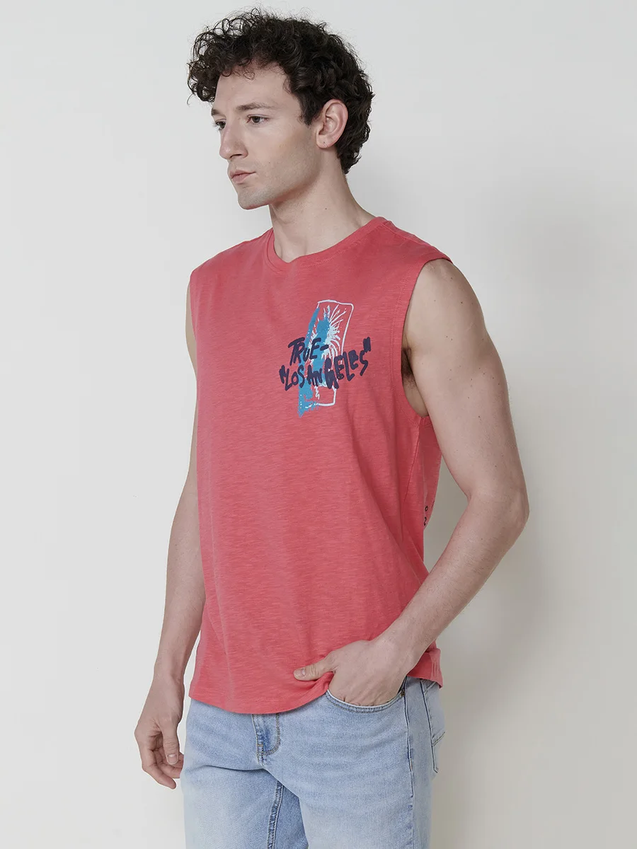 Koroshi Camiseta Hombre Sin Mangas Boxing Estampado Frontal y Trasero – Koroshi Coral
